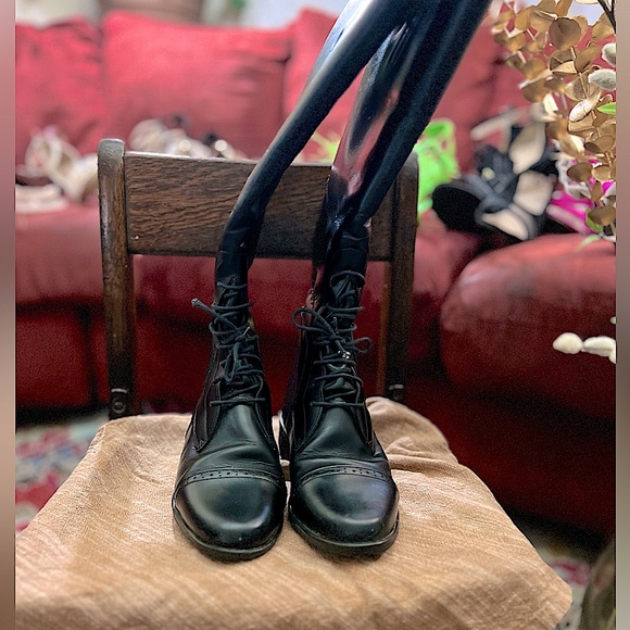 Black Stiff Pull-On Amazonas Equestrian Riding Boots - Picture 3 of 16